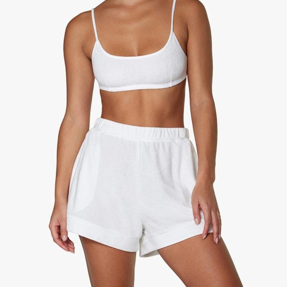 NWT - KNIT FOLDOVER TOWEL TERRY SHORTS Size SM